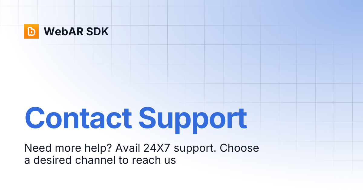 Contact Support | v1.7.4 | WebAR SDK