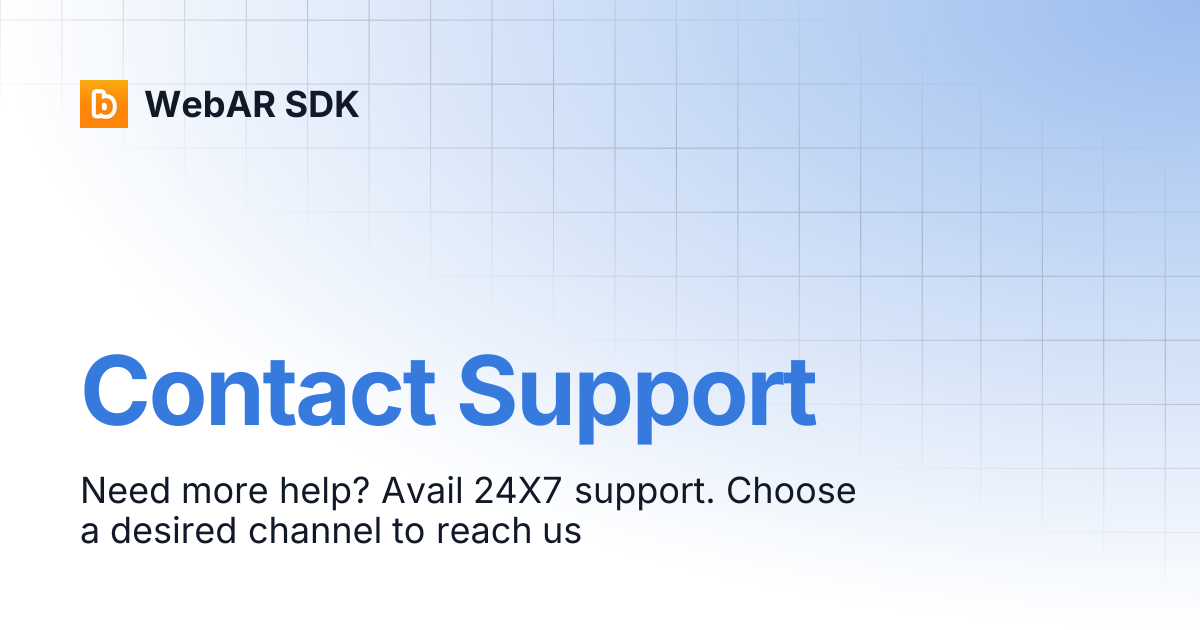 Contact Support | WebAR SDK